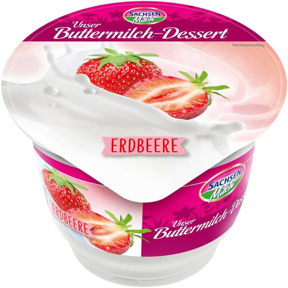 Produktabbildung Sachsenmilch Buttermilch-Dessert, Erdbeere