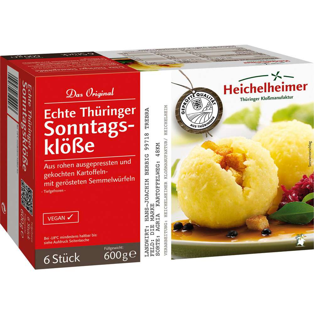 Produktabbildung Heichelheimer Echte Thüringer Sonntagsklöße, tiefgekühlt