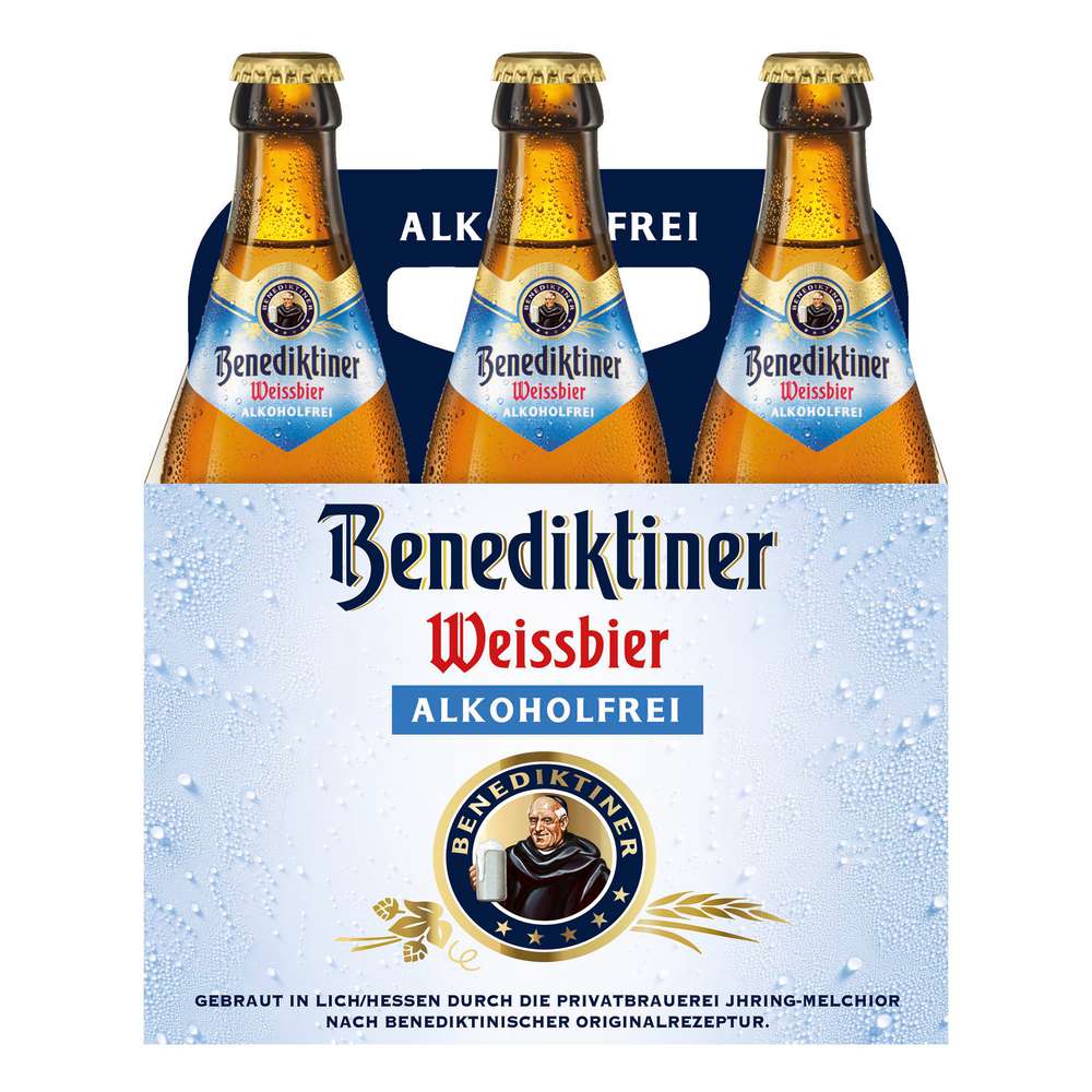 Produktabbildung Benediktiner Weißbier, alkoholfrei (6x 0,500 Liter)