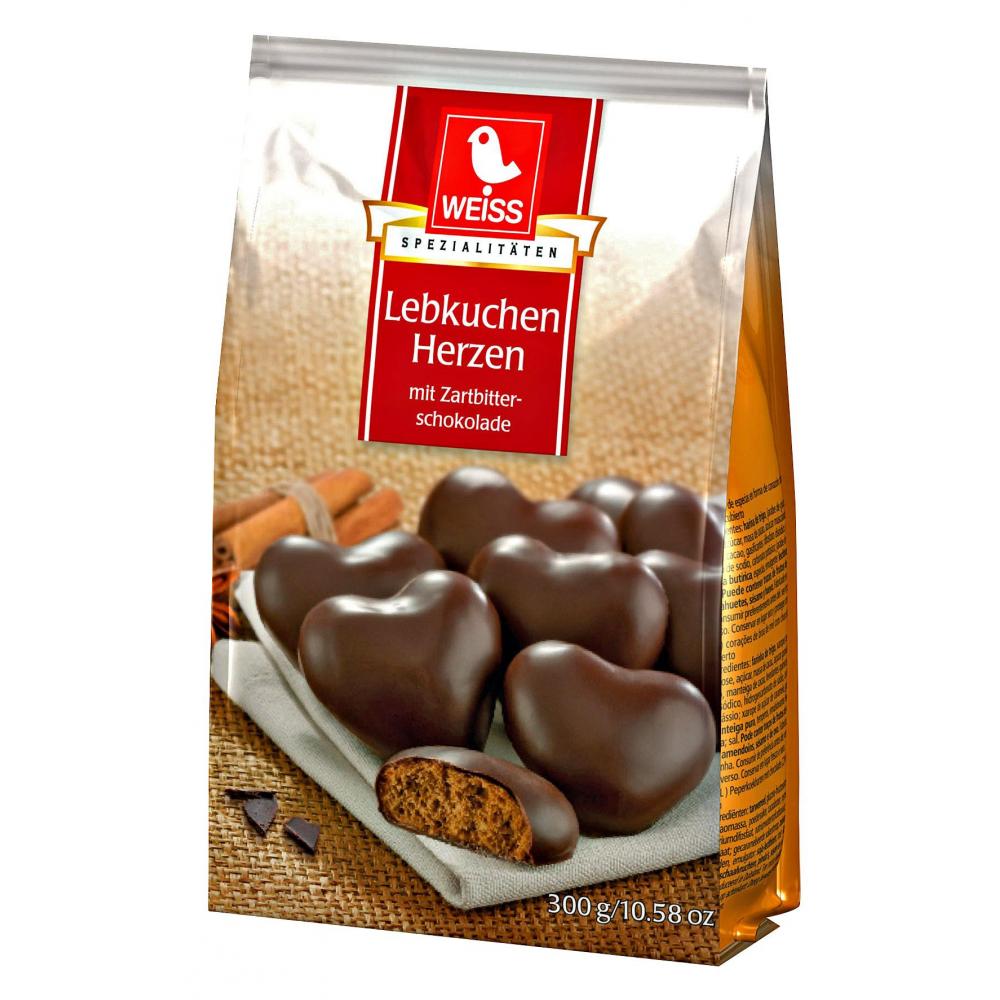 Produktabbildung keine Marke Weiss Lebkuchen Herzen, 300 g
