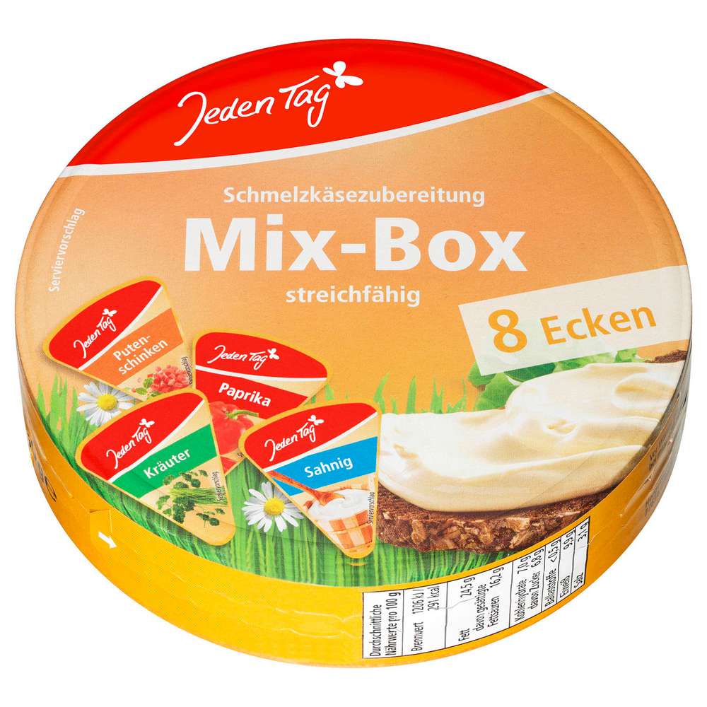 Produktabbildung Jeden Tag Schmelzkäse, 8 Ecken