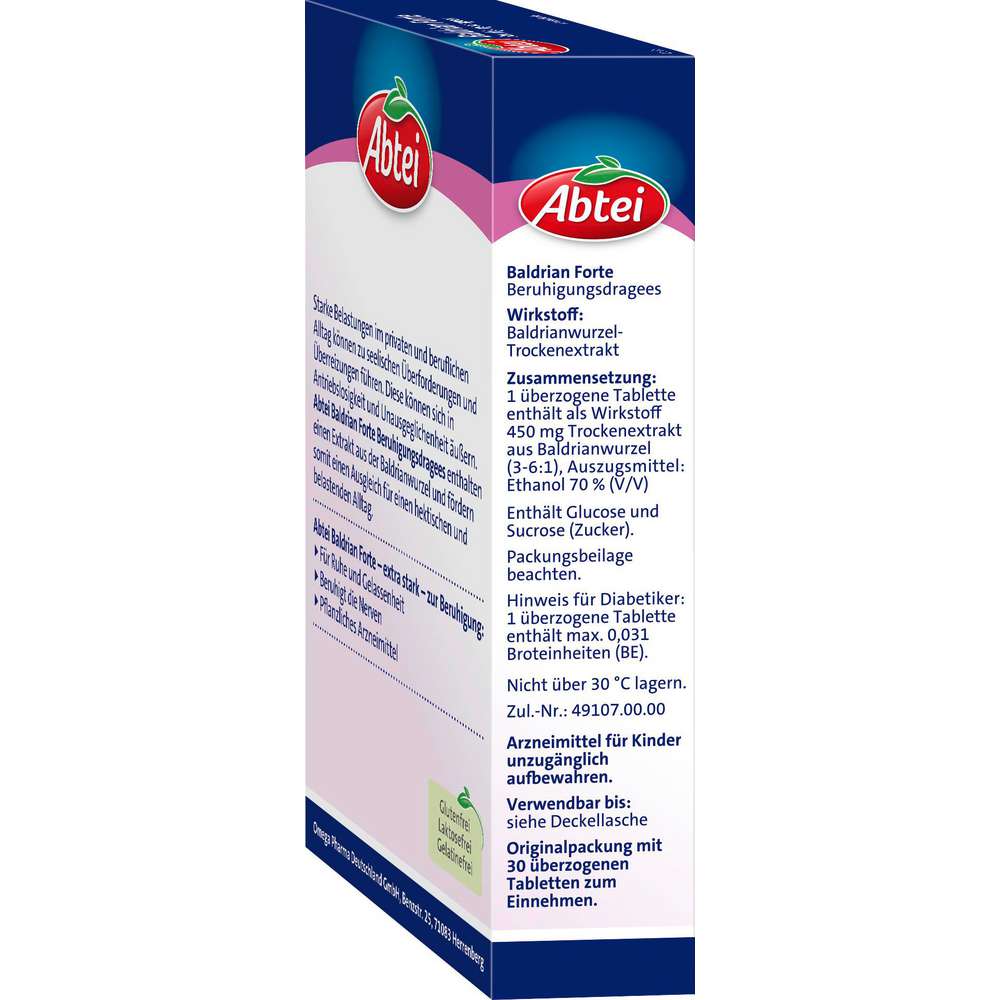 Produktabbildung Abtei Baldrian Forte Dragees