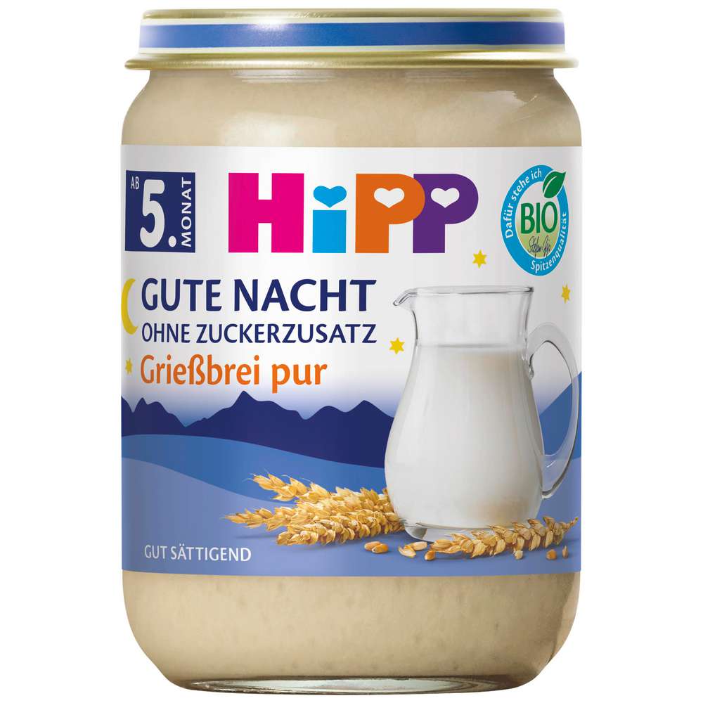 Produktabbildung Hipp Gute Nacht Milchbrei, Grieß pur