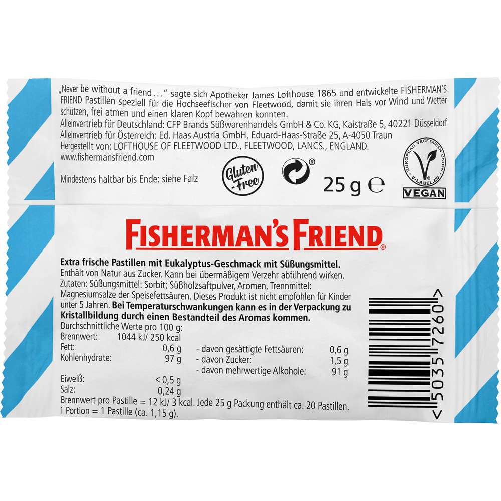 Produktabbildung Fisherman's Friend Extra Stark Pastillen, ohne Zucker