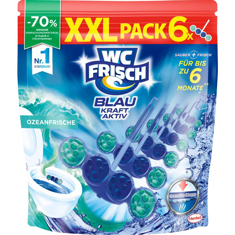Produktabbildung WC Frisch Kraft Aktiv, Duftspüler Ozeanfrische, XXL Pack