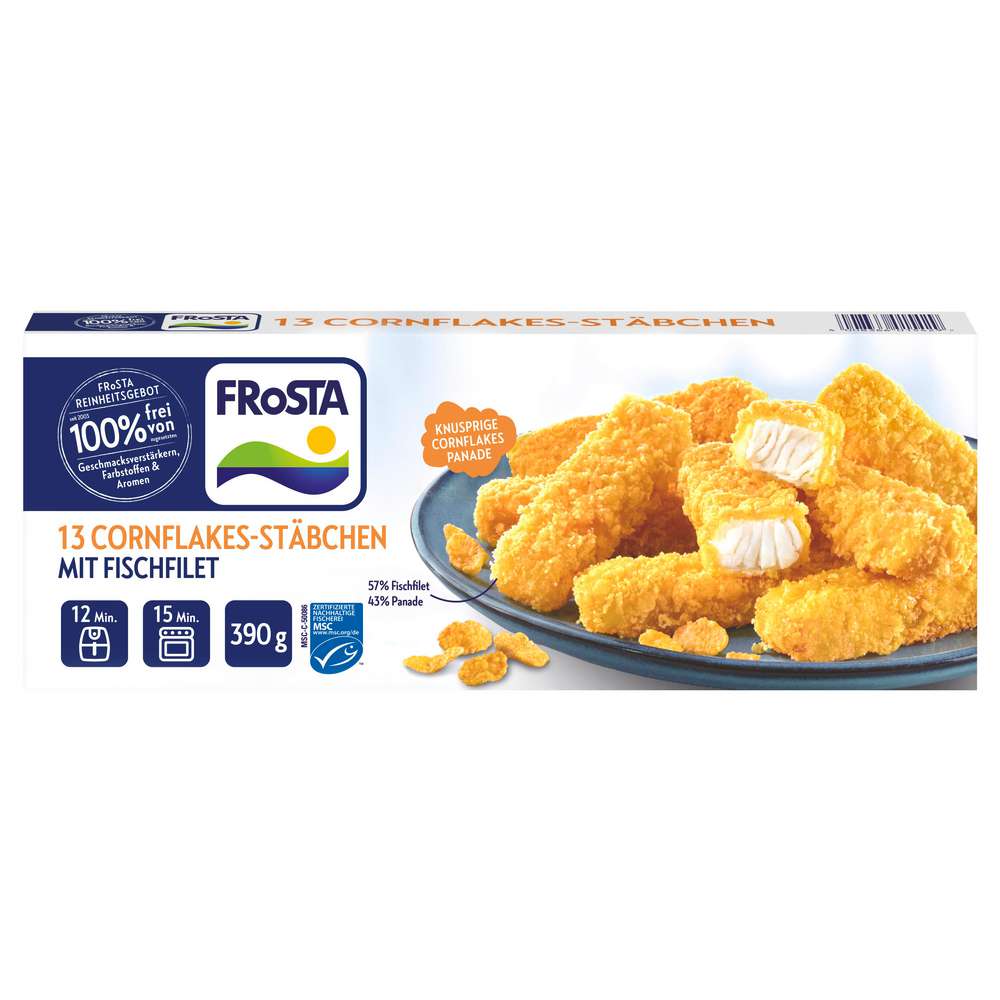 Produktabbildung Frosta Cornflakes-Stäbchen mit Fischfilet, tiefgekühlt