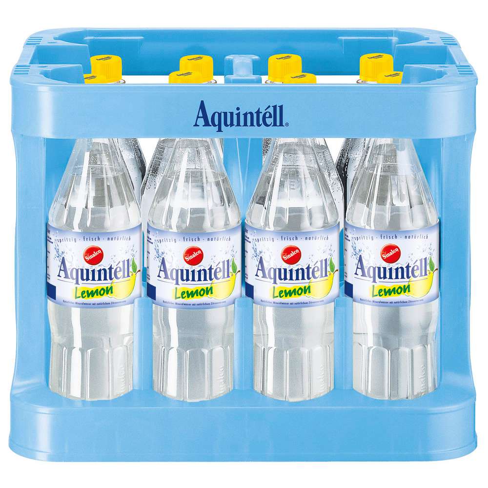 Produktabbildung Aquintéll Mineralwasser mit Zitrone, Spritzig (12x 1,000 Liter)