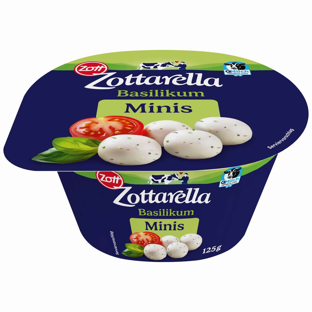 Produktabbildung Zott Mozarella Zottarella Minis, Basilikum