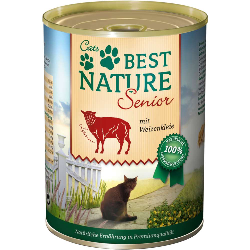 Produktabbildung Best Nature Katzen-Nassfutter Senior, Lamm/Weizenkleie