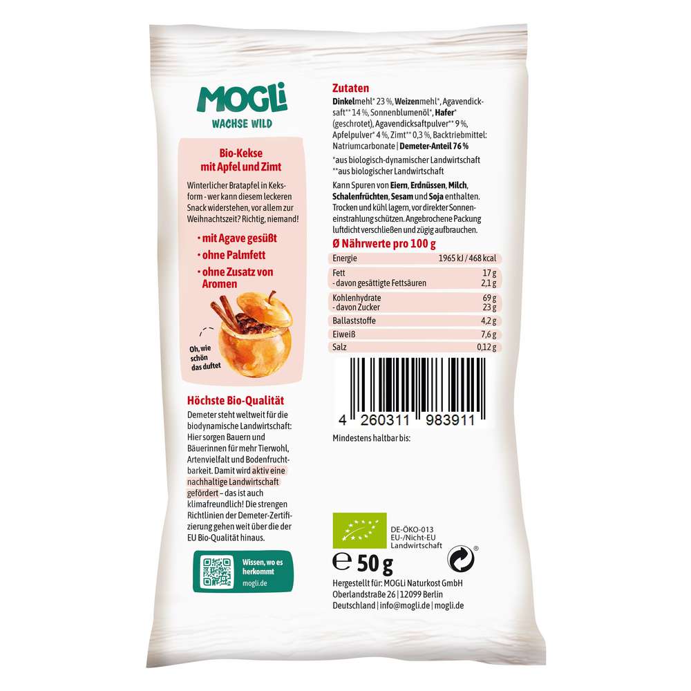 Produktabbildung MOGLi Bio Kekse Winter Edition, Bratapfel