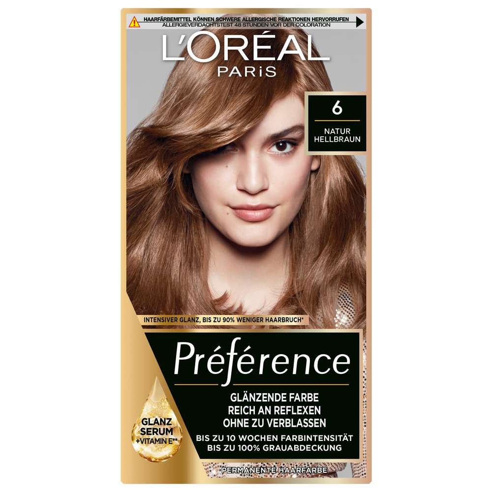 Produktabbildung L'Oréal Paris Haarfarbe Preference, 6 Natur Hellbraun