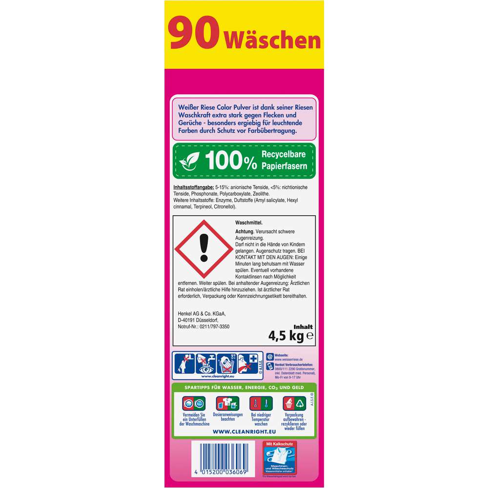 Produktabbildung Weißer Riese Color-Waschmittel, Pulver