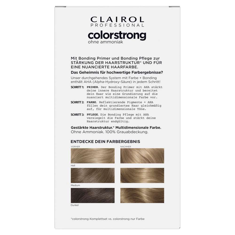 Produktabbildung Clairol Haarfarbe Colorstrong ohne Ammoniak, 8/1 Aschblond