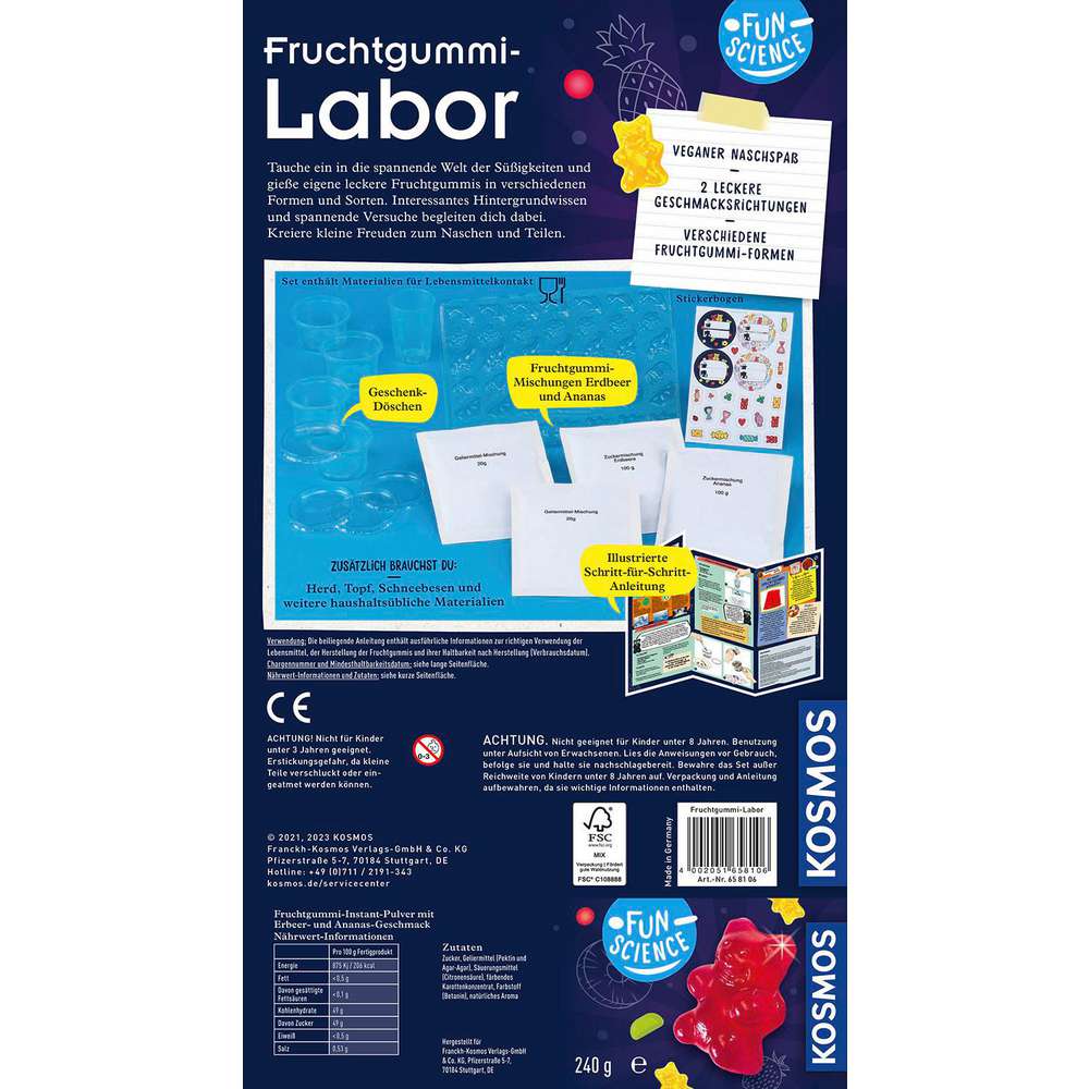 Produktabbildung Kosmos Fruchtgummi-Labor Fun Science