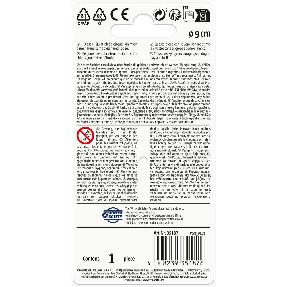 Produktabbildung Vitakraft Hundespielzeug Igelball, Playtime