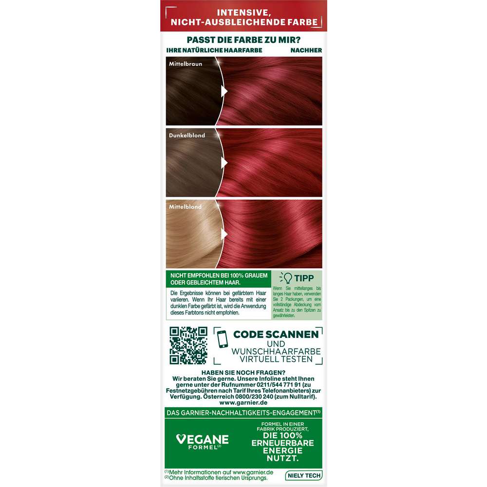 Produktabbildung Garnier Haarfarbe Nutrisse, 6.60 Intensivrot