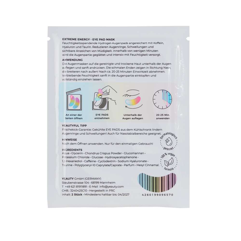 Produktabbildung Yeauty Eye Pads, Extreme Energy
