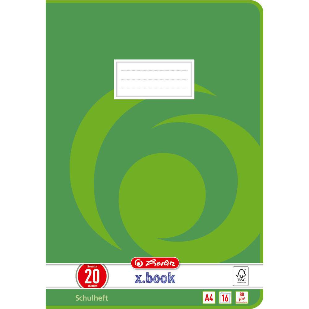 Produktabbildung Herlitz Heft A4, Lineatur 20, 16 Blatt