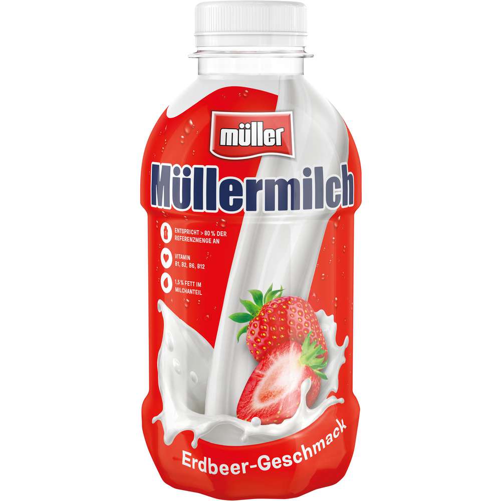 Produktabbildung Müller Müllermilch, Erdbeer-Geschmack