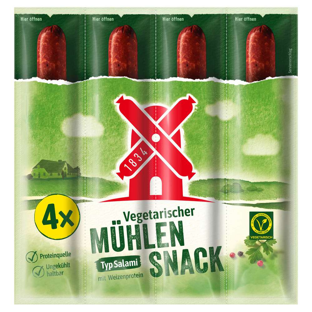 Produktabbildung Rügenwalder Mühle Vegetarischer Mühlen Snack Salami-Sticks