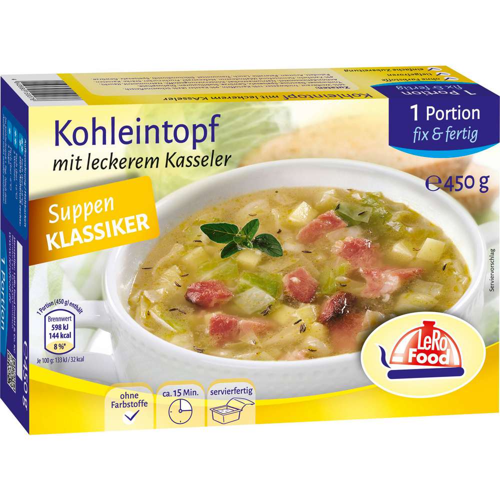 Produktabbildung Lero Food Kohleintopf mit Kassler, tiefgekühlt