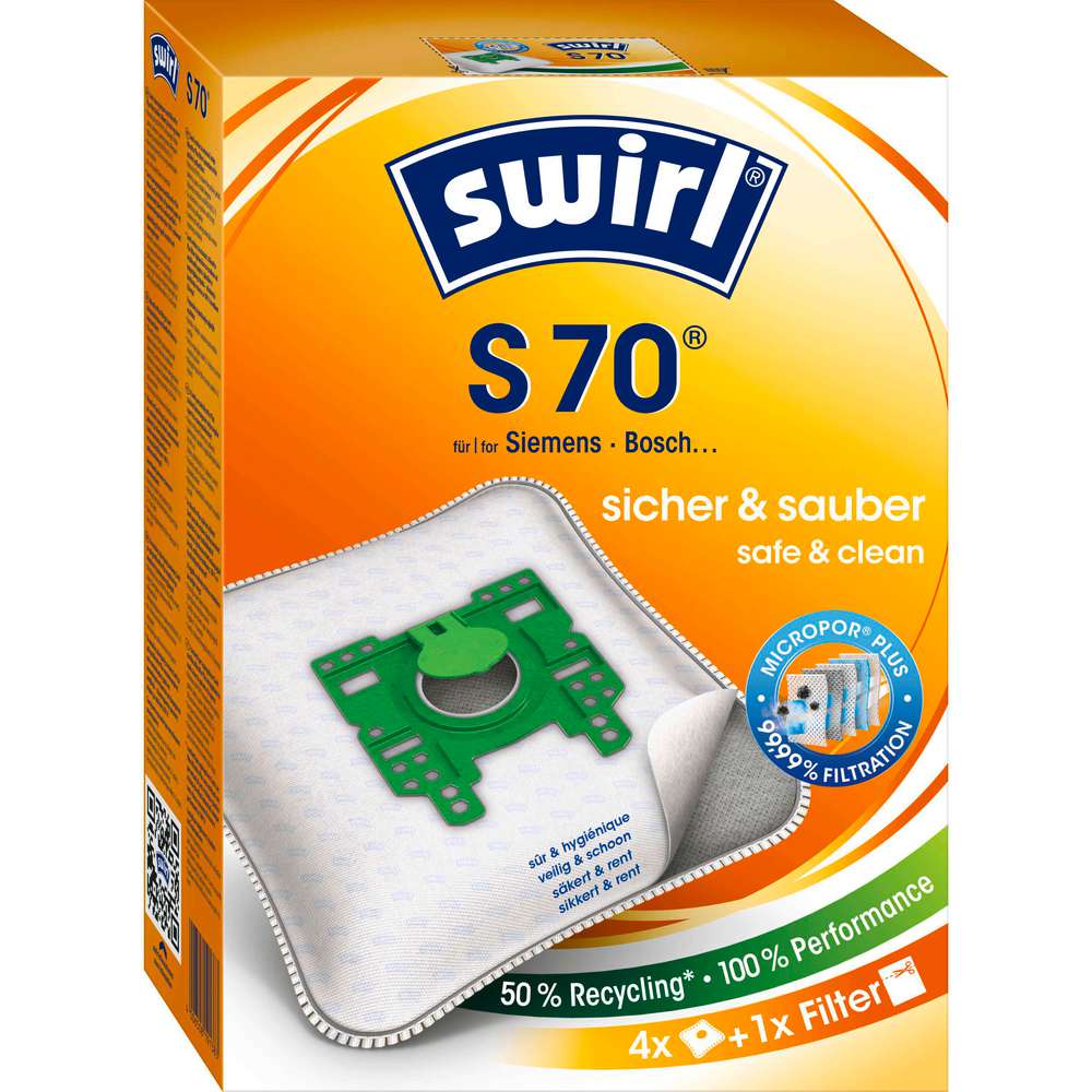 Produktabbildung Swirl Staubsauger-Beutel, S 70 Pure Air