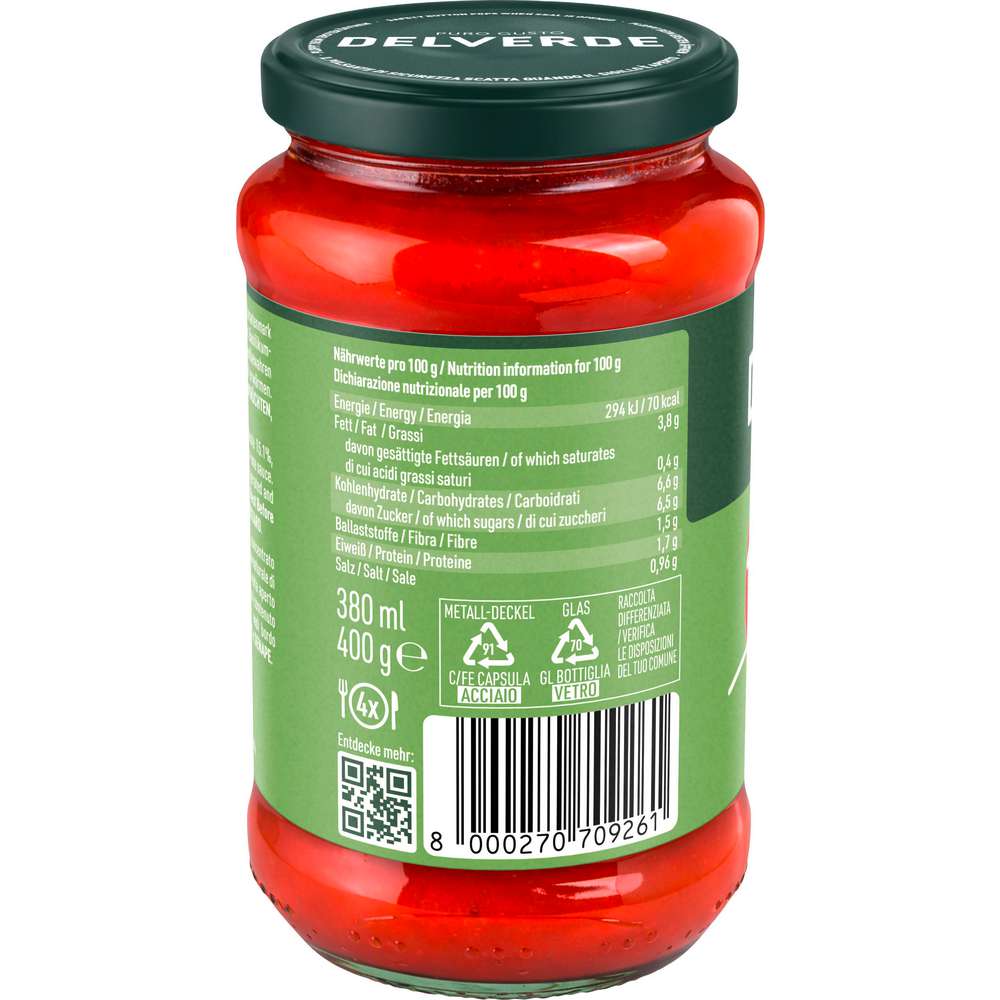 Produktabbildung Delverde Sauce Basilikum