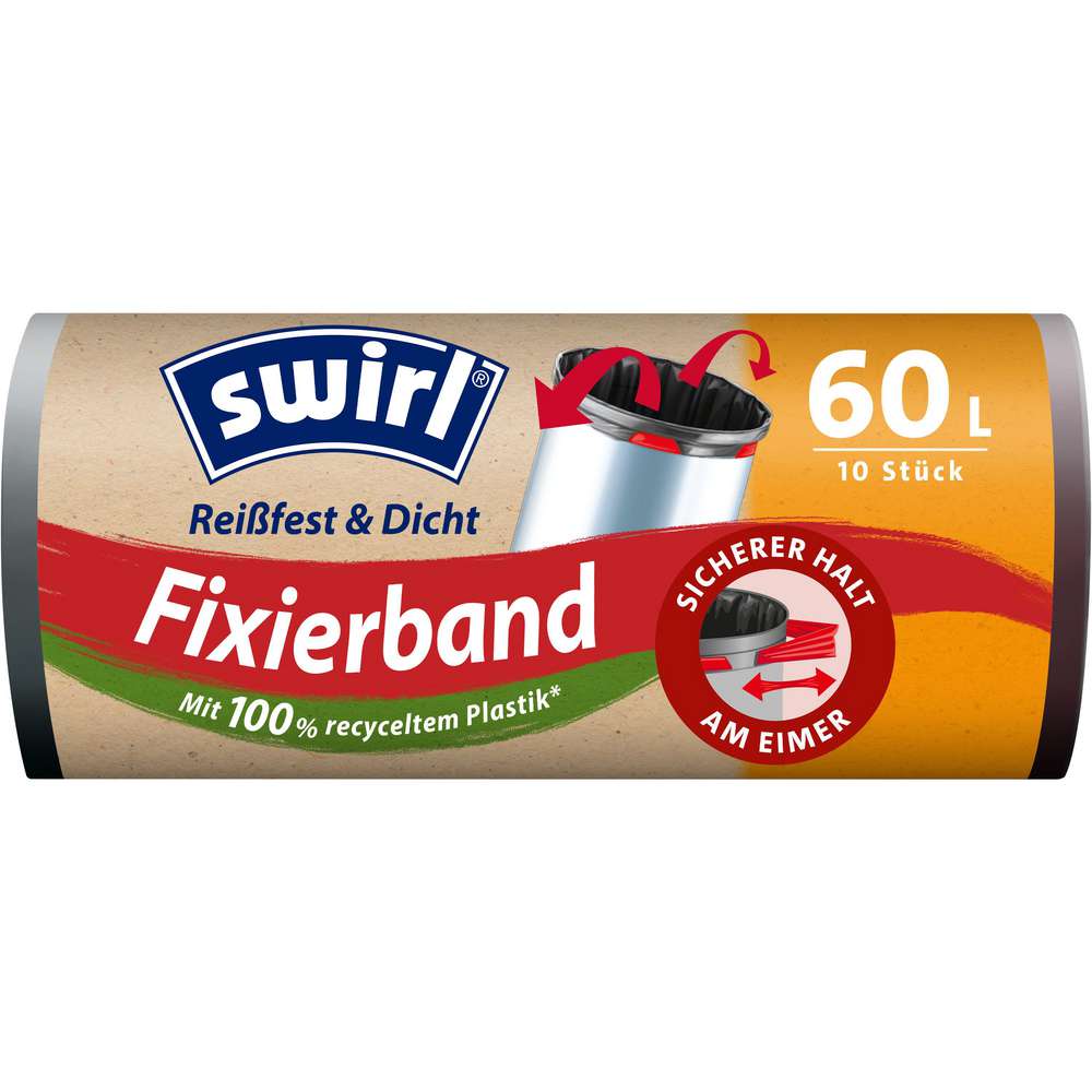 Produktabbildung Swirl Fixierband-Müll-Beutel, 10 x 60l
