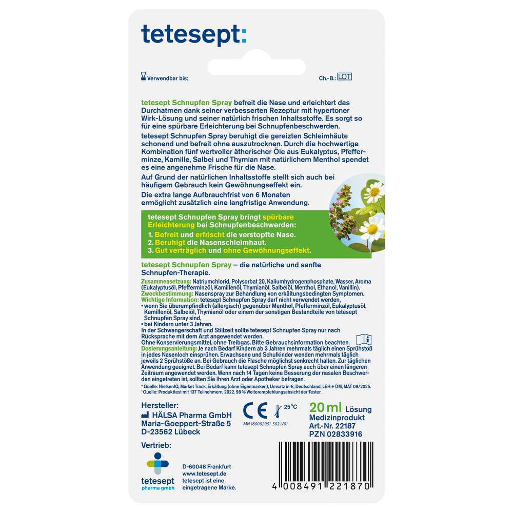 Produktabbildung tetesept Schnupfen Nasenspray