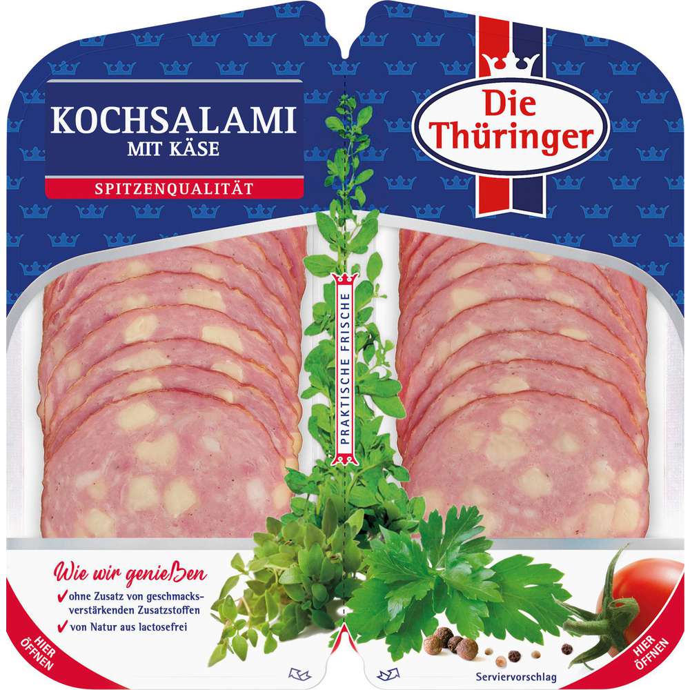 Produktabbildung Die Thüringer Kochsalami mit Käse