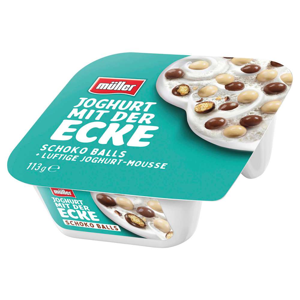 Produktabbildung Müller Joghurt mit der Ecke, Schoko Balls + Joghurt -Mousse