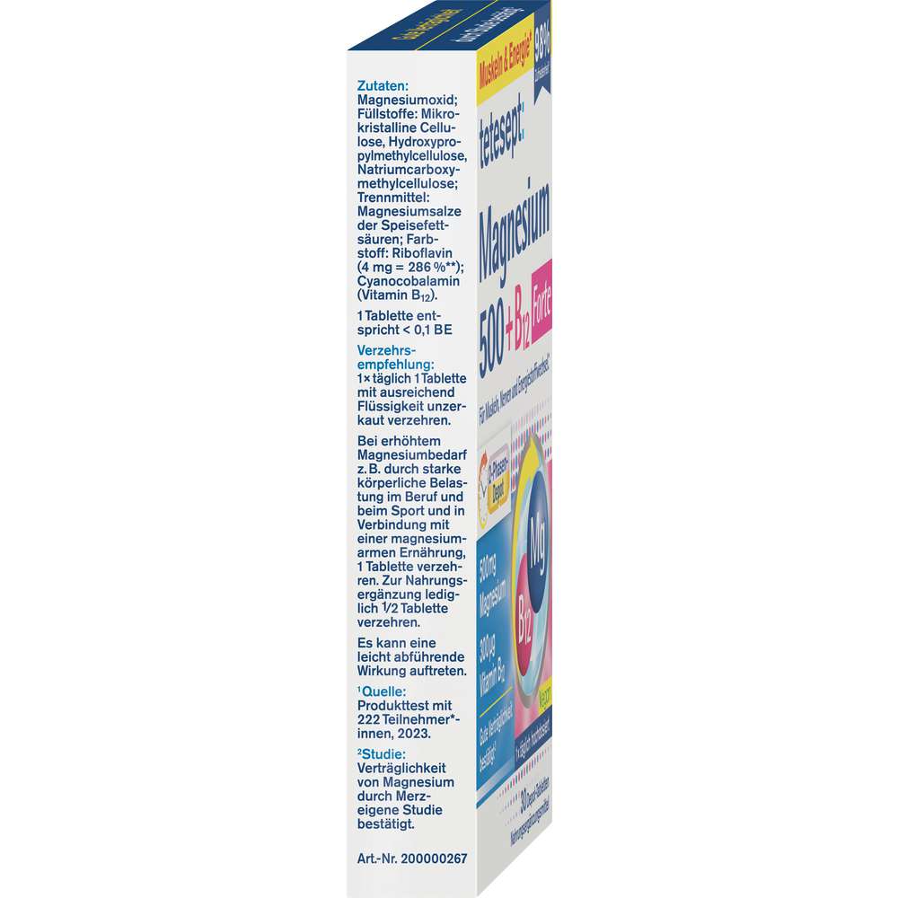 Produktabbildung tetesept Magnesium 500 + B12 Forte