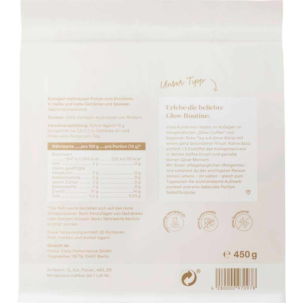 Produktabbildung glow25 Kollagen-Pulver, Original