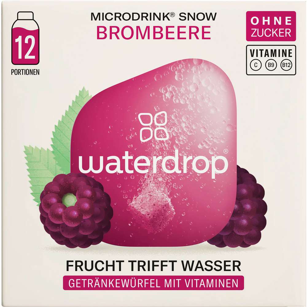 Produktabbildung Waterdrop Microdrink, Getränkewürfel mit Vitaminen, Brombeere