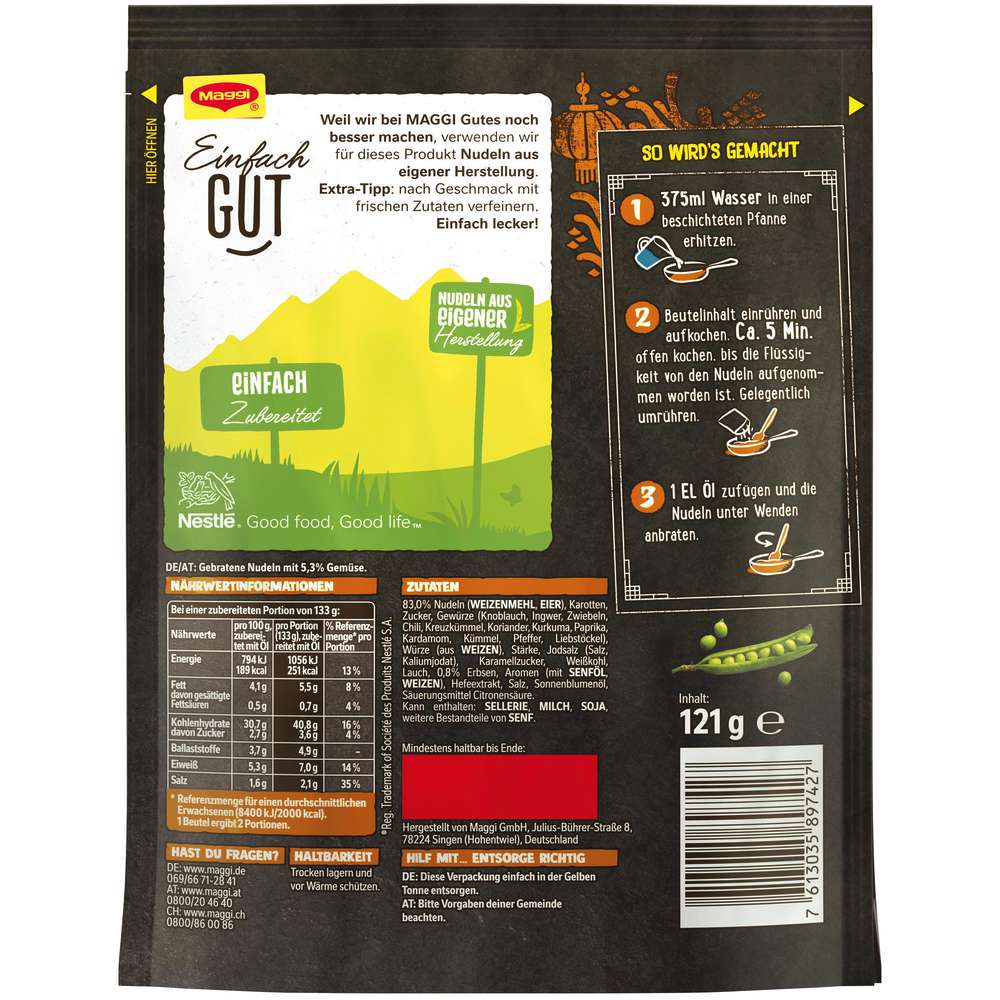 Produktabbildung Maggi Magic Asia gebratene Nudeln mit Gemüse