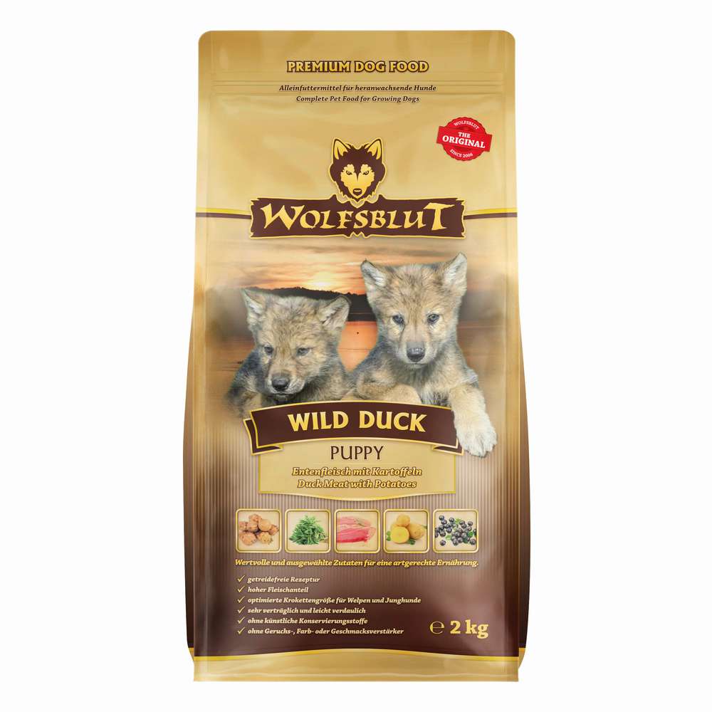 Produktabbildung Wolfsblut Hunde-Trockenfutter Wild Duck Puppy, Entenfleisch/Kartoffel