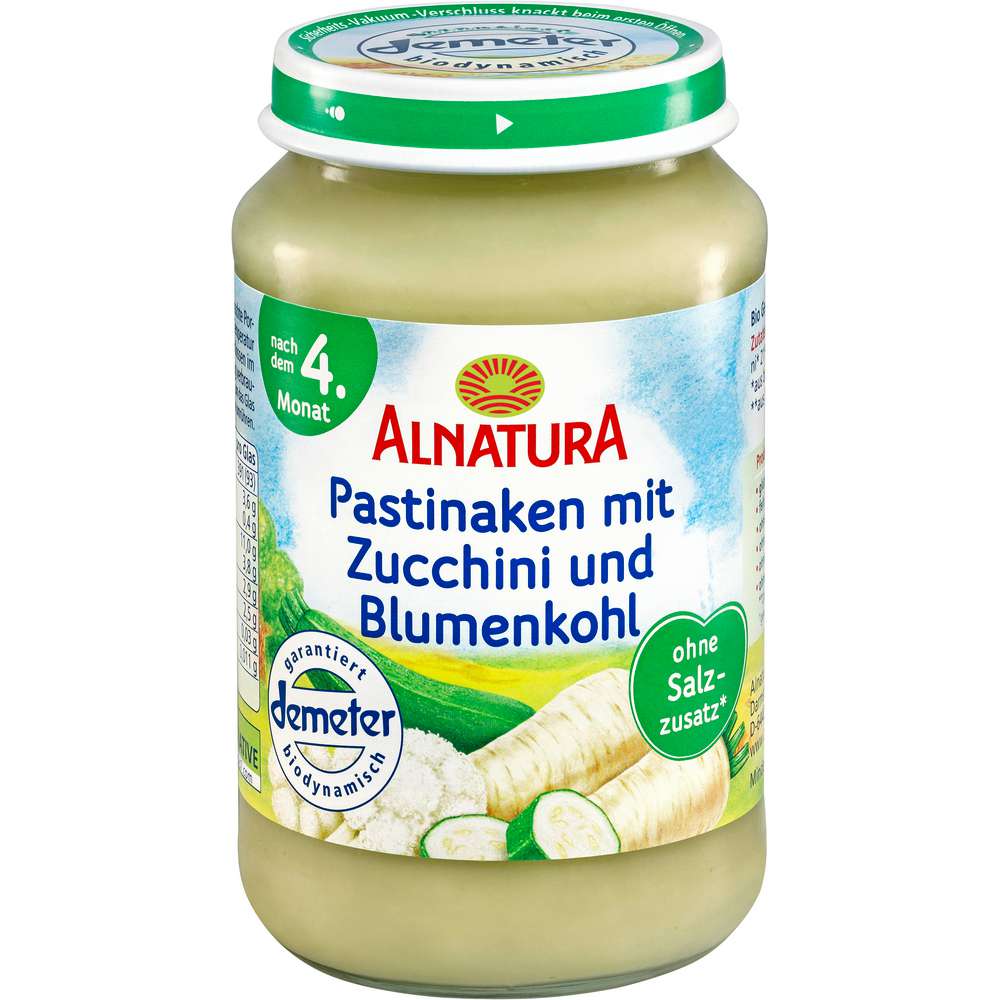 Produktabbildung Alnatura Bio Gemüsezubereitung, Pastinaken mit Zucchini & Blumenkohl