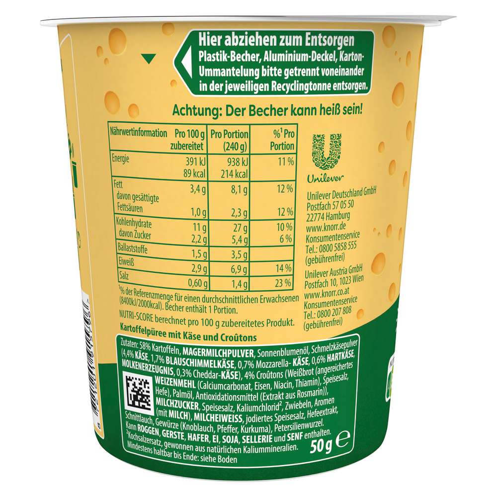 Produktabbildung Knorr Kartoffel Snack, 4 Käse & Croutons