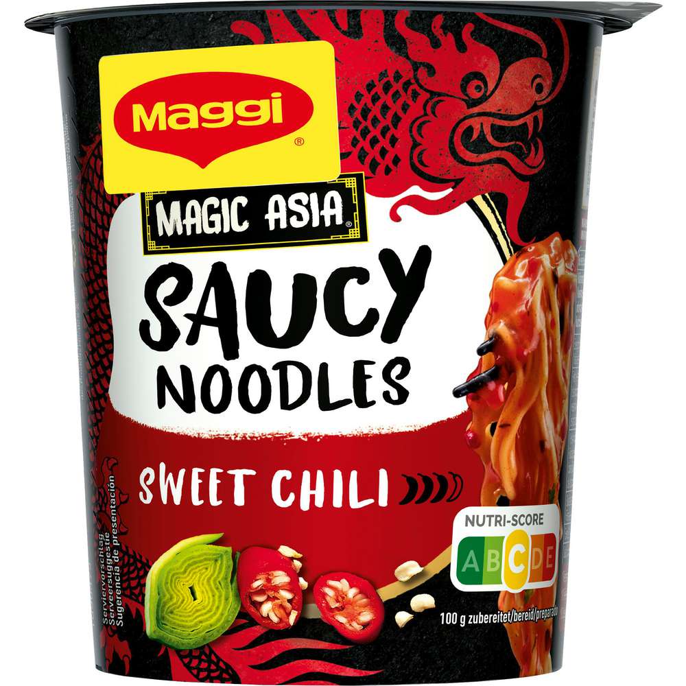 Produktabbildung Maggi Fertiggericht Magic Asia, Saucy Noodles, Sweet Chili