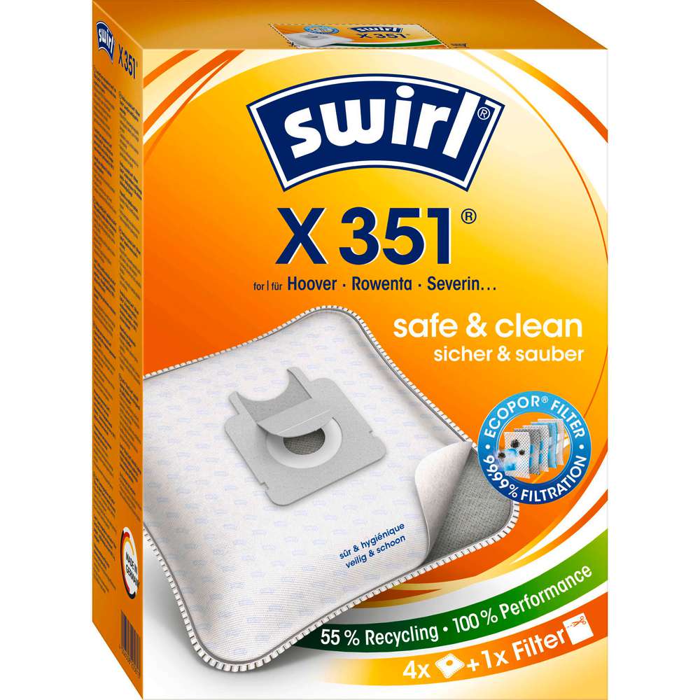 Produktabbildung Swirl Staubsaugerbeutel X 351, safe & clean