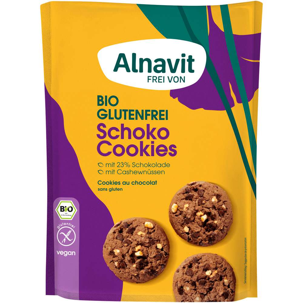 Produktabbildung Alnavit Bio Schoko Cookies, glutenfrei