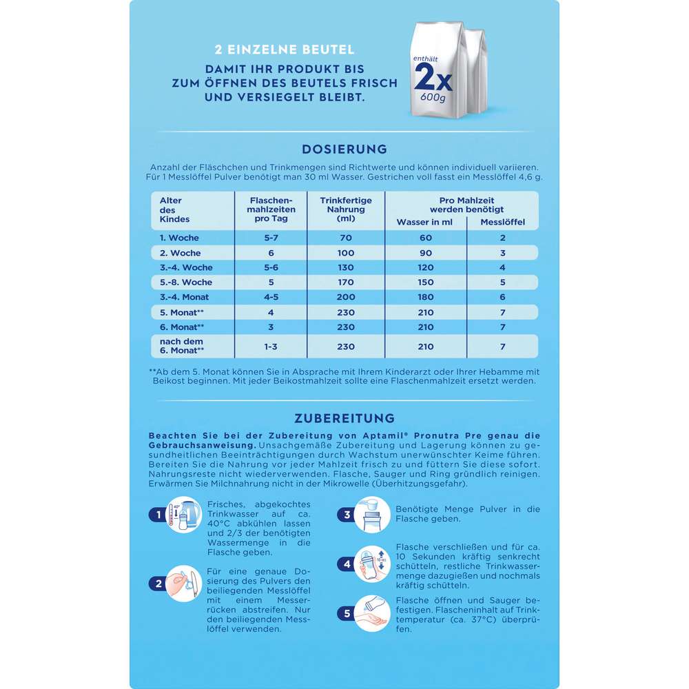 Produktabbildung Aptamil Pronatura Anfangsmilch Pre 