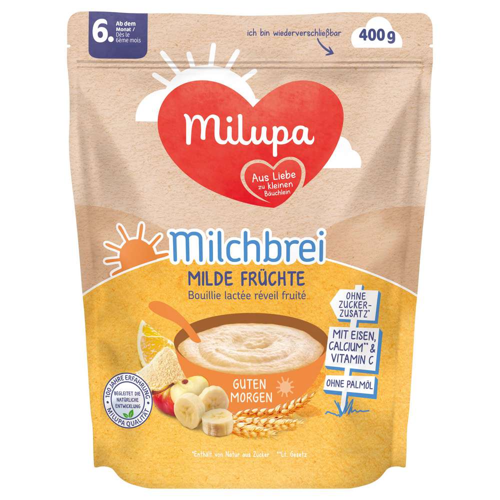 Produktabbildung Milupa Babynahrung Milchbrei, Milde Früchte