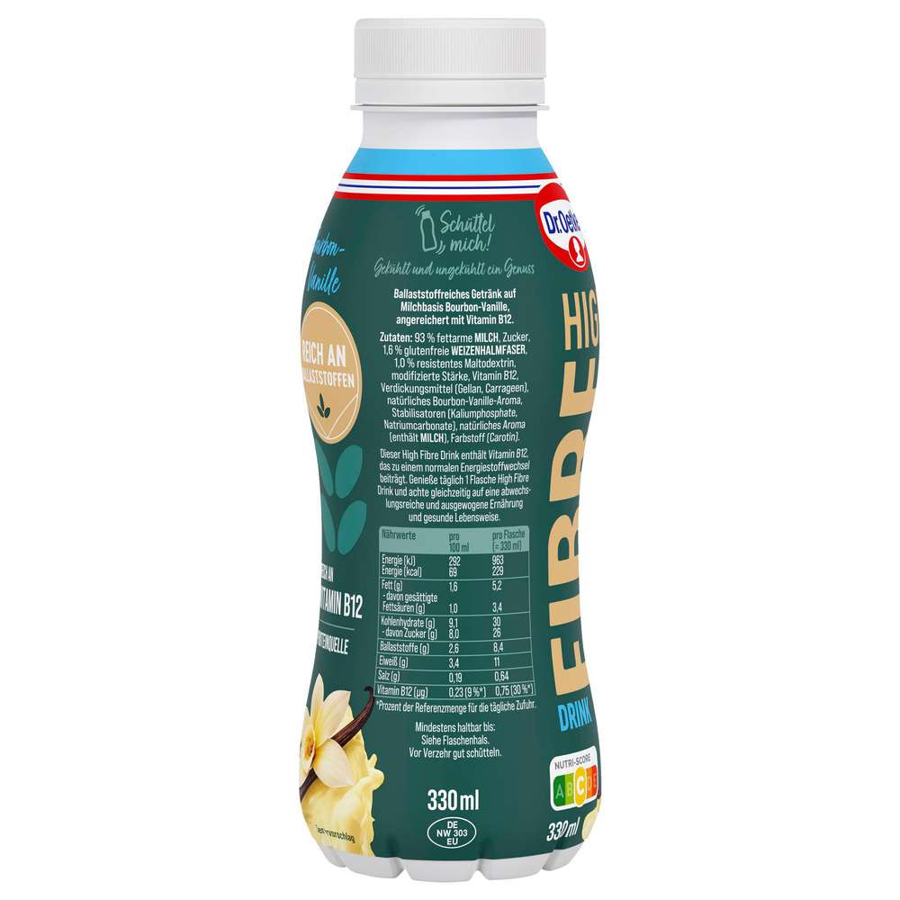 Produktabbildung Dr. Oetker High Fibre Drink Bourbon-Vanille