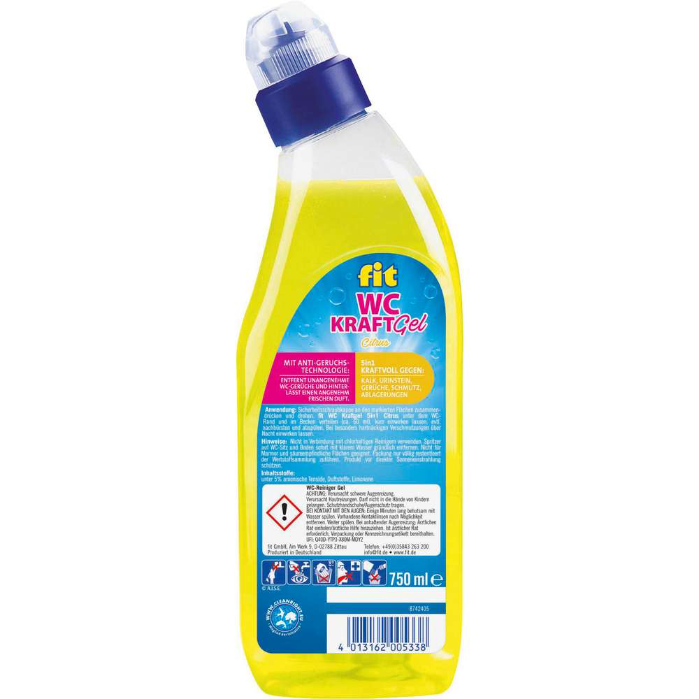 Produktabbildung Fit WC Kraft-Gel Reiniger, Citrus