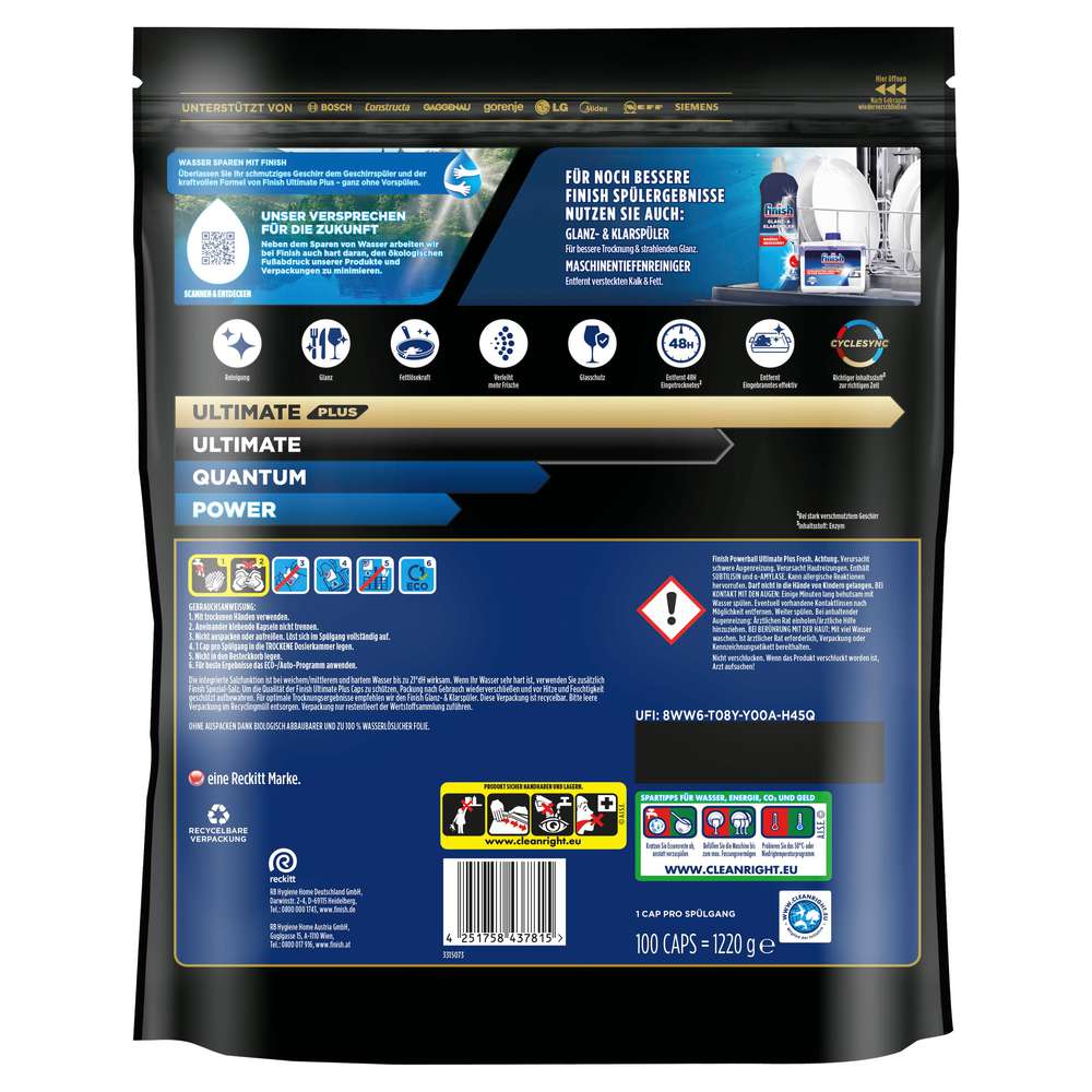 Produktabbildung Finish Spülmaschinen-Caps Powerball Ultimate Plus