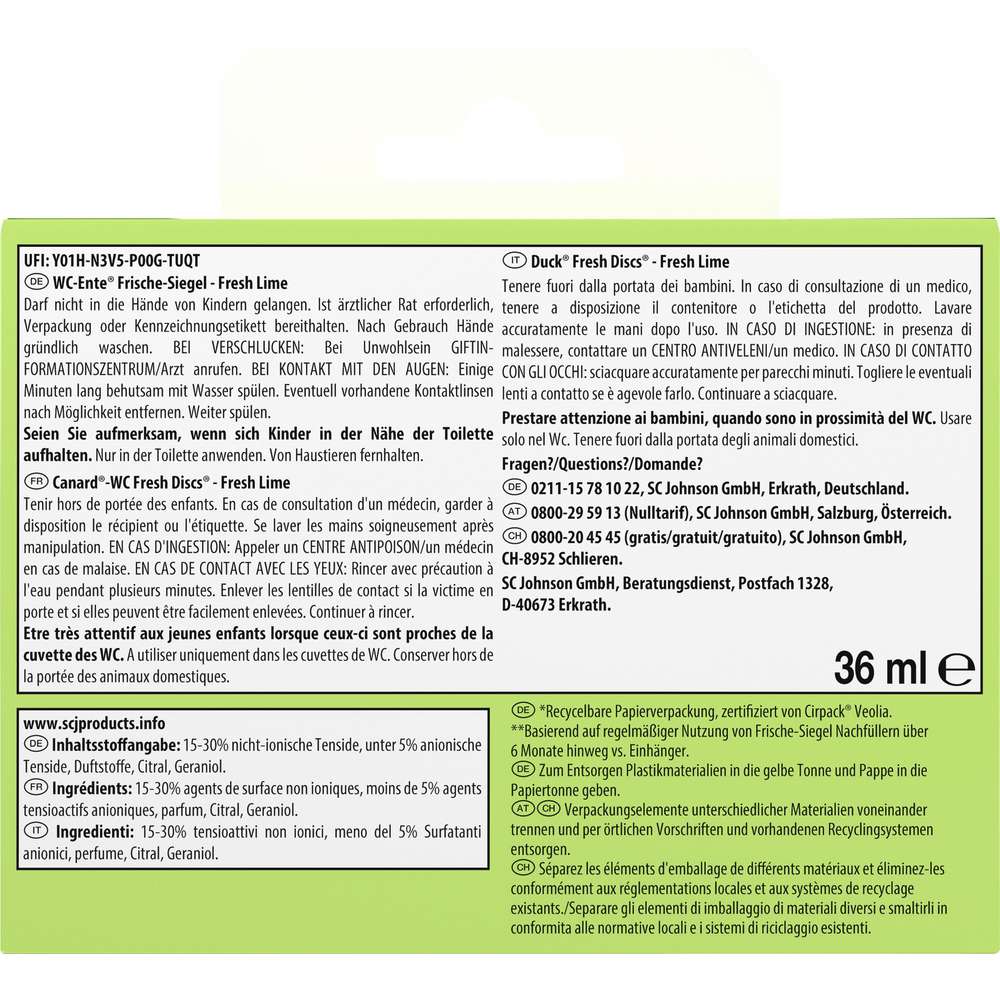 Produktabbildung WC Ente WC Frische-Siegel,  Fresh, Lime