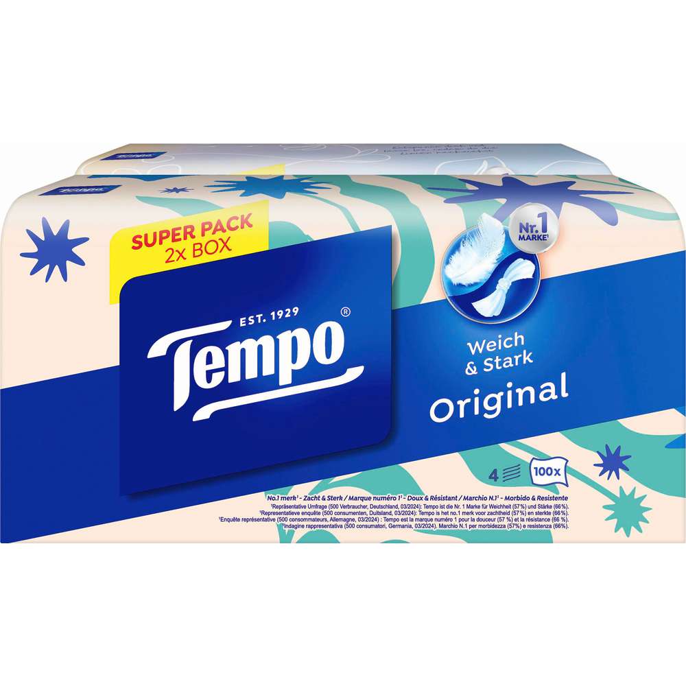 Produktabbildung Tempo Taschentücher-Box Duo, Original