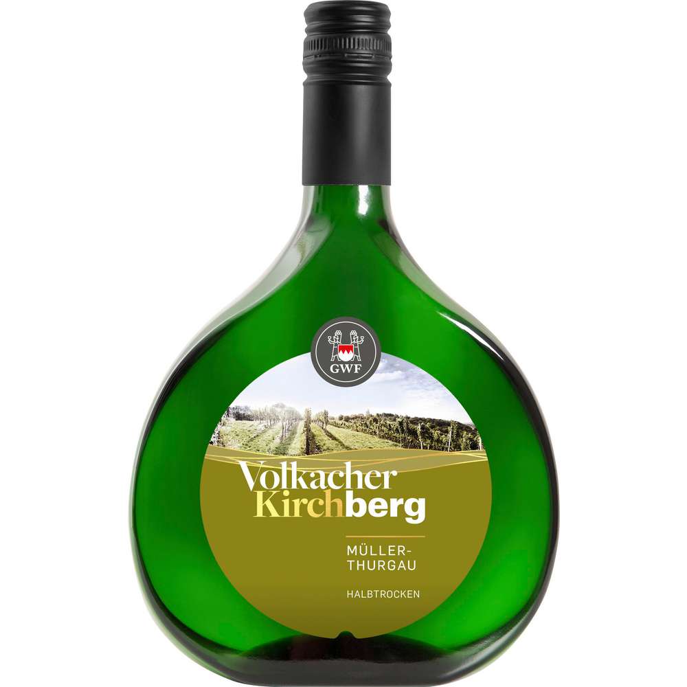 Produktabbildung GWF Weingalerie Volkacher Kirchberg Müller-Thurgau halbtrocken Franken DQW, Weißwein