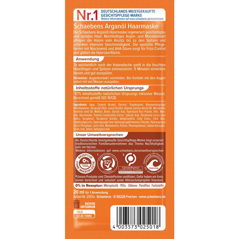 Produktabbildung Schaebens Haarmaske Arganöl